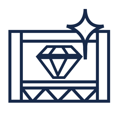 icon of a gleaming gemstone in a case