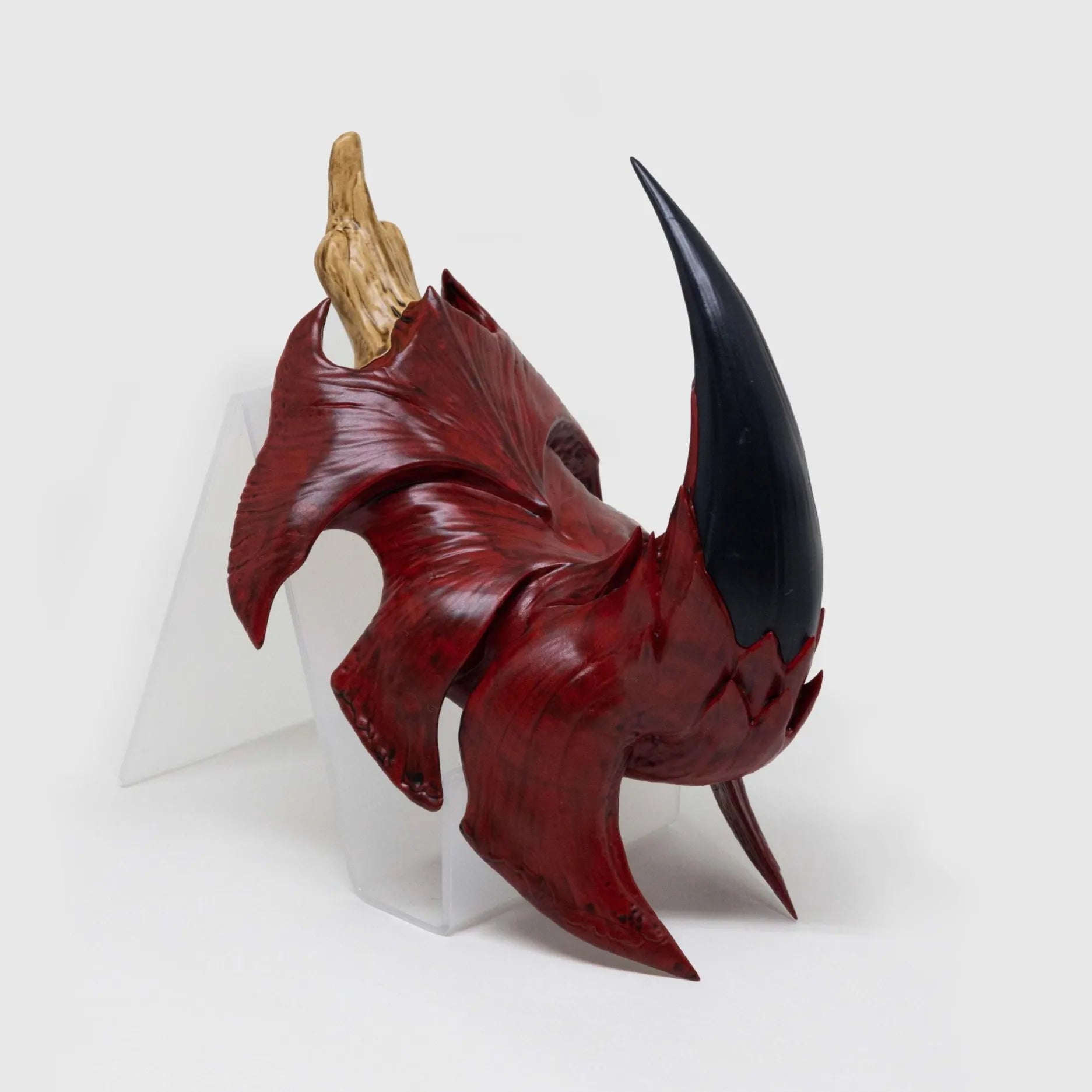 Rathalos Plate replica standing up in front of white background.
